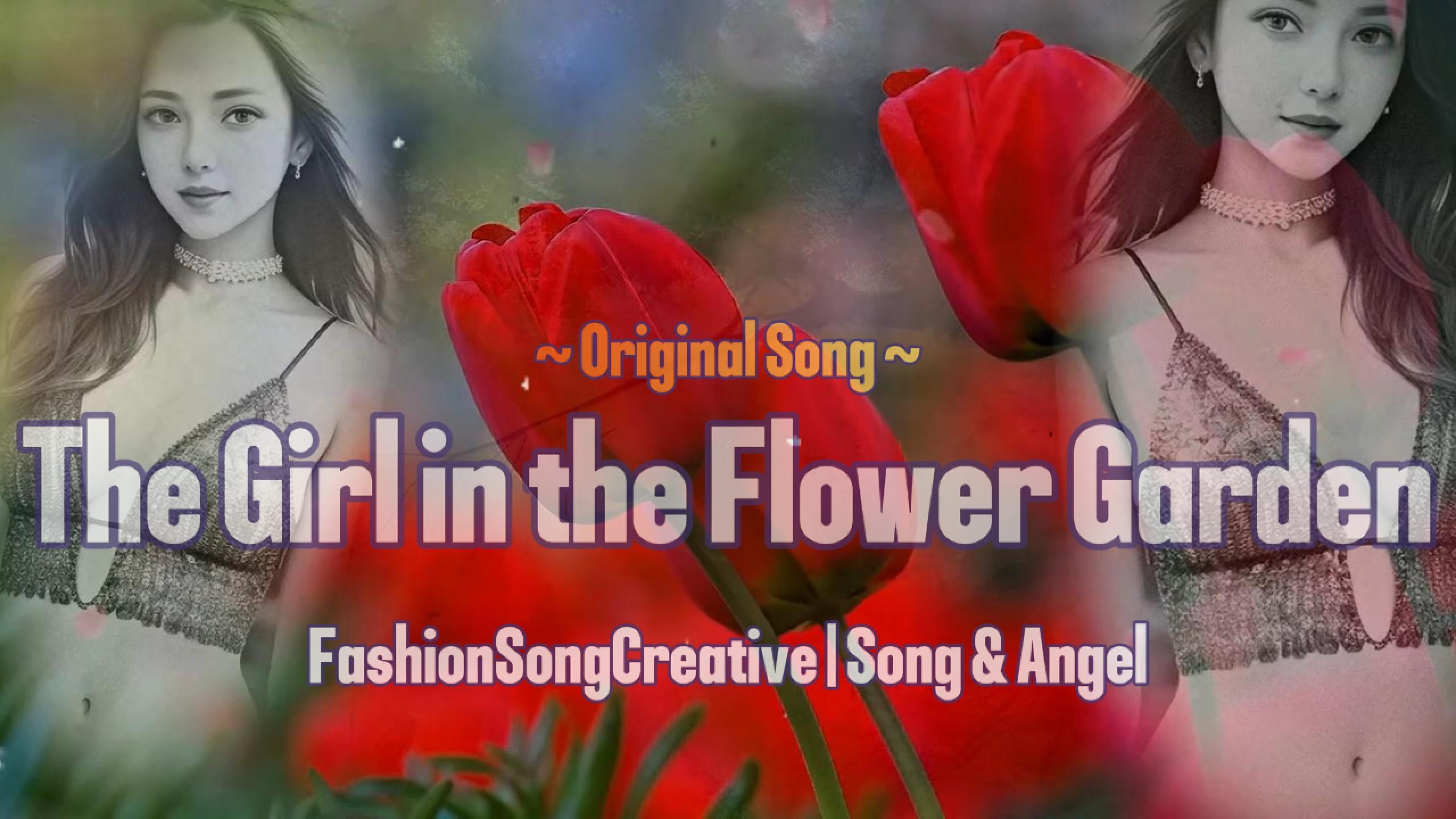 The girl in flower garden.1